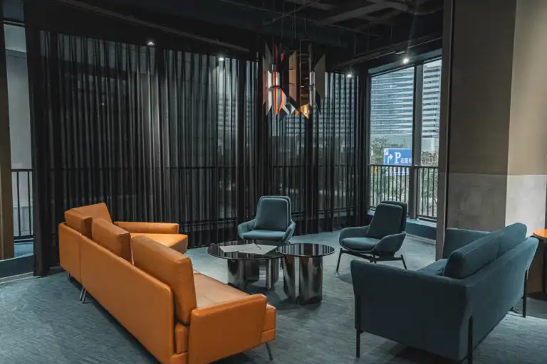 cosy conference room lighting setup